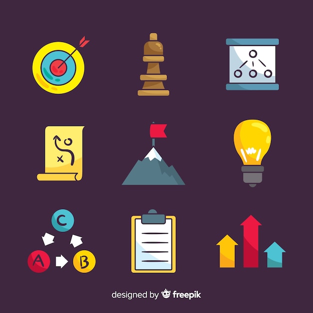 Free Vector modern set of colorful planning elements