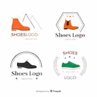 Free vector modern set of colorful shoe logos