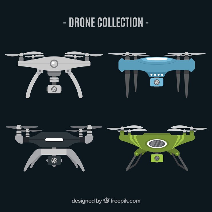 Free Vector modern set of flying drones
