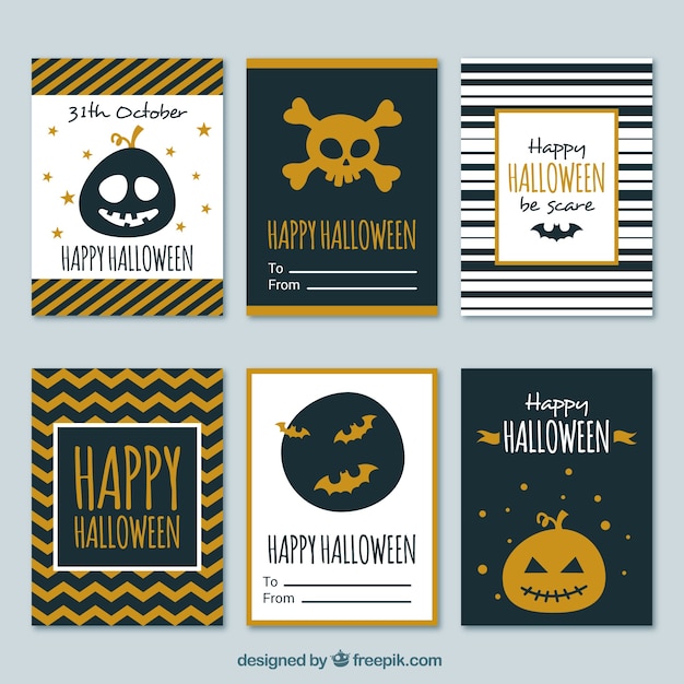 Modern set of halloween cards