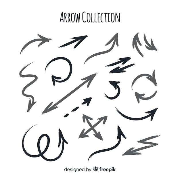 Free vector modern set of hand drawn arrows