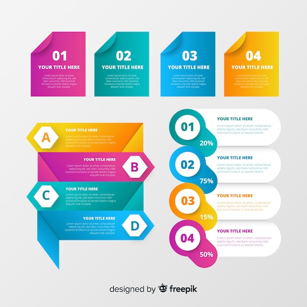 Infographic 요소의 현대 세트