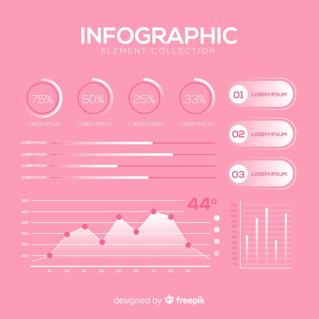 Modern set of infographics elements with flat design