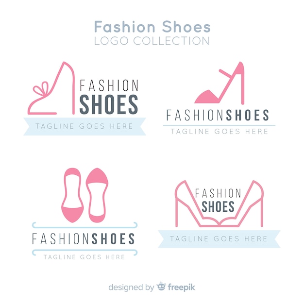 Free vector modern set of shoes logos