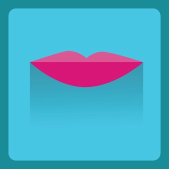 Modern sexy pink lipstick flat icon with shadow effect,vector design