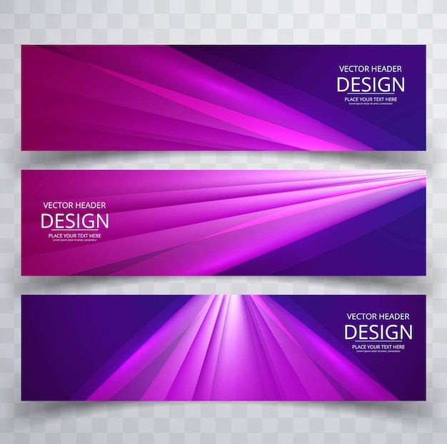 Modern shiny purple banners