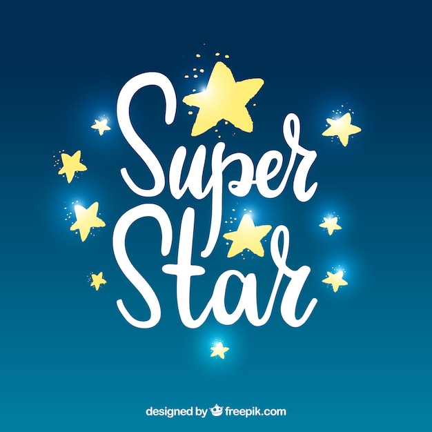 Free vector modern shiny star background with lettering