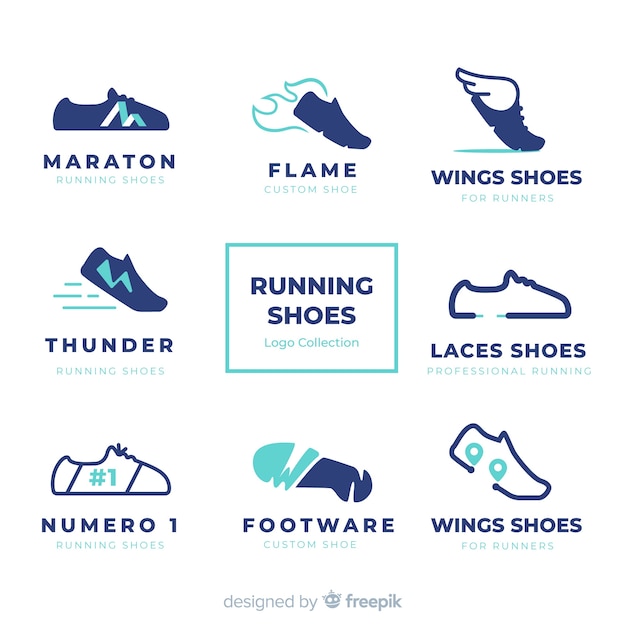 Modern shoes logo template collection