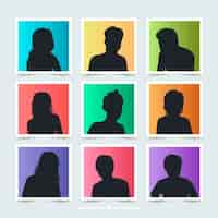 Free vector modern silhouette avatars