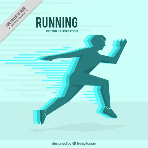 Free vector modern silhouette background of man running