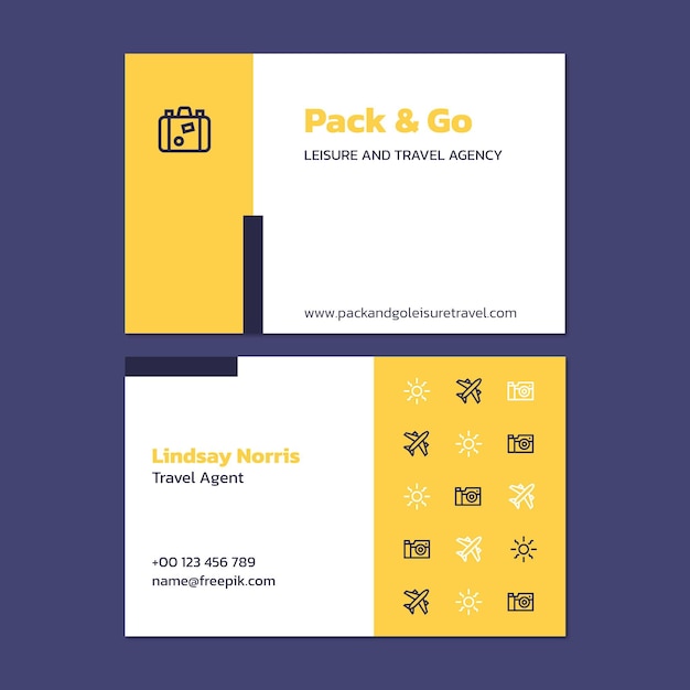 Free vector modern simple agent travel business card