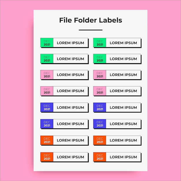 Modern simple file folder label