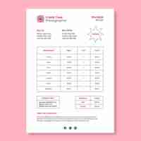 Free vector modern simple frank tree photographer invoice