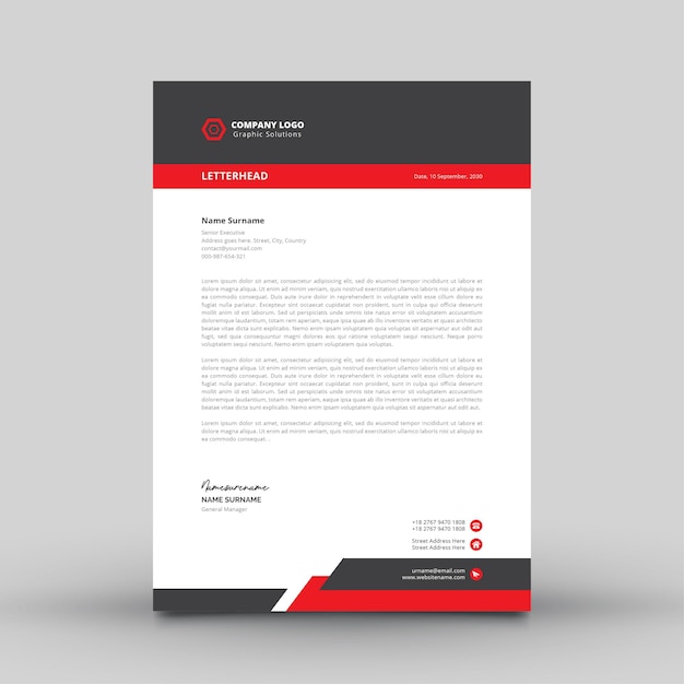 Modern Simple Letterhead Template for Company