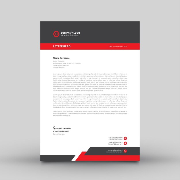 Modern Simple Letterhead Template for Company