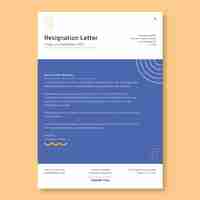 Free vector modern simple marketing resignation letter