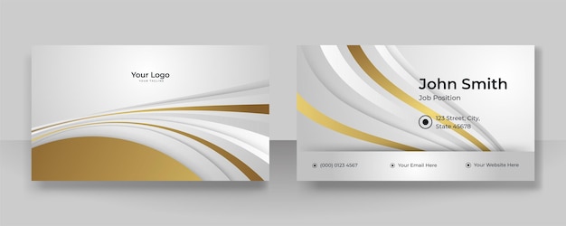Современный простой дизайн визитной карточки из белого золота с элегантным рисунком. креативная чистая концепция с геометрическим декором. шаблон печати векторной иллюстрации.