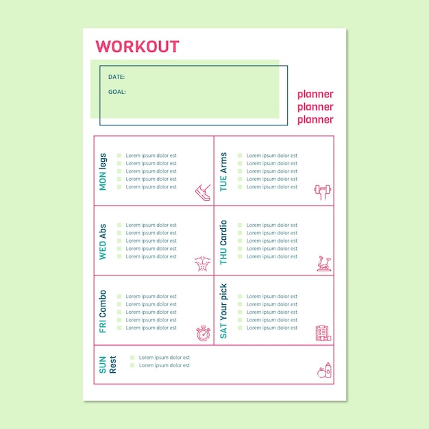 Workout Journal Printable , Minimalist Fitness Journal, Workout