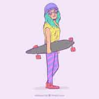 Free vector modern skater girl