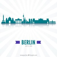 Vettore gratuito skyline moderno di berlino