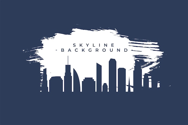 Free vector modern skyscrapers building banner in brush stoke style