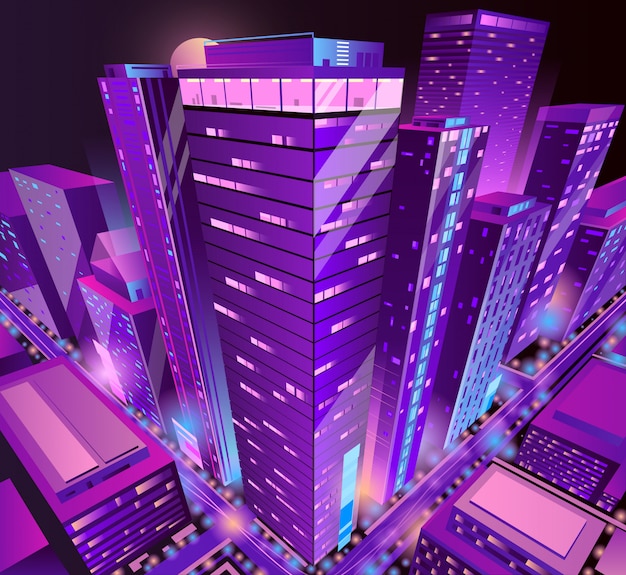 Free vector modern skyscrapers buildings