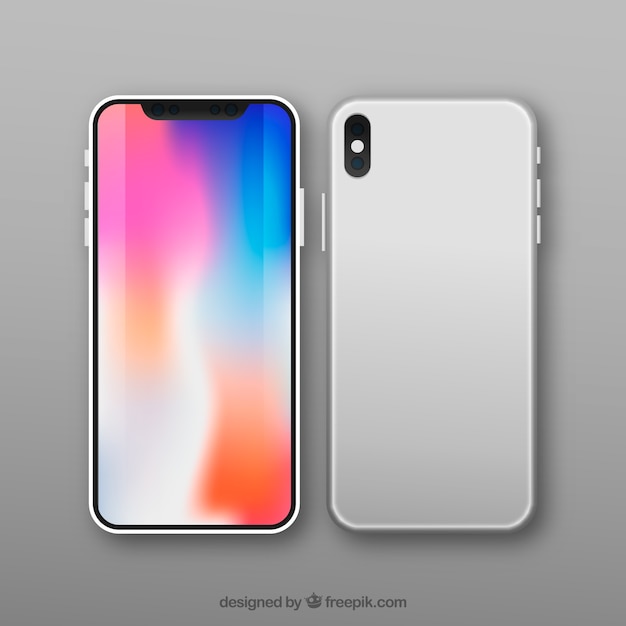 Vettore gratuito design moderno di smartphone con schermo colorato