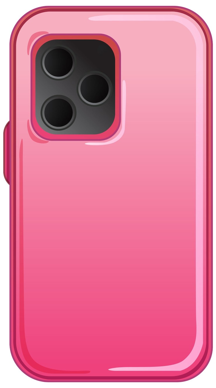 Free Vector modern smartphone with pink case