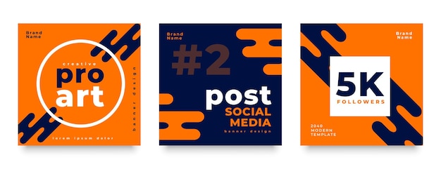 Free vector modern social media feed post design template