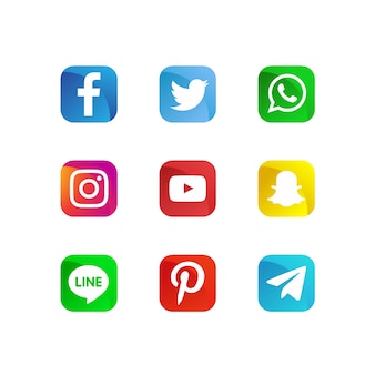 Modern social media icons