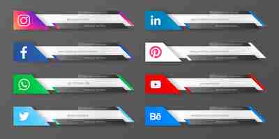 Free vector modern social media lower third collection