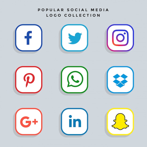 Modern social media network icons set