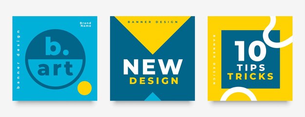 Free vector modern social media post banners package