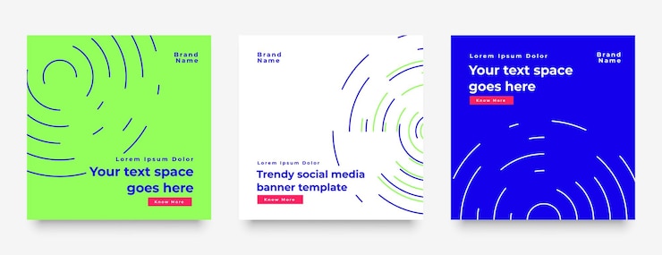 Free Vector modern social media promotional post package banner set
