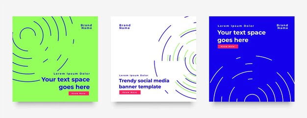 Modern social media promotional post package banner set