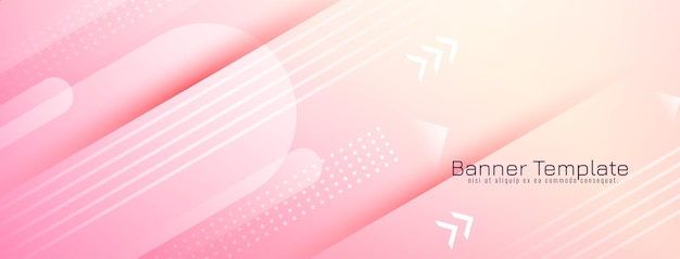 Modern soft pink color geometric banner design vector