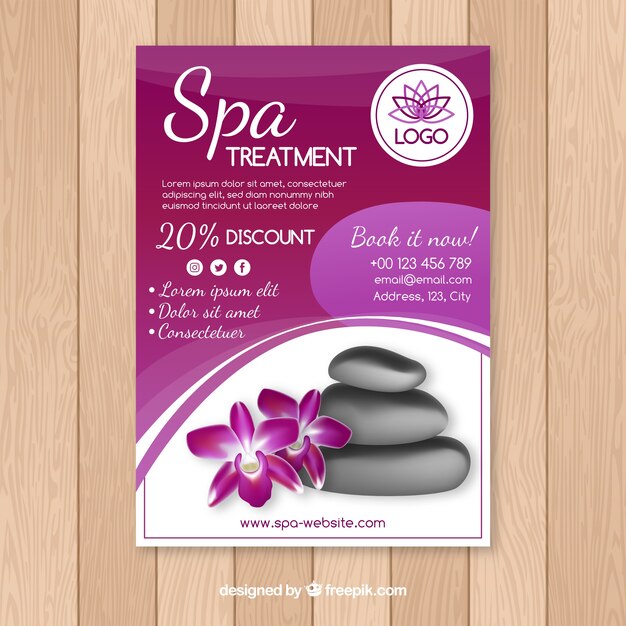 Modern spa flyer template with lovely style
