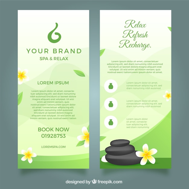 Free vector modern spa flyer template with lovely style