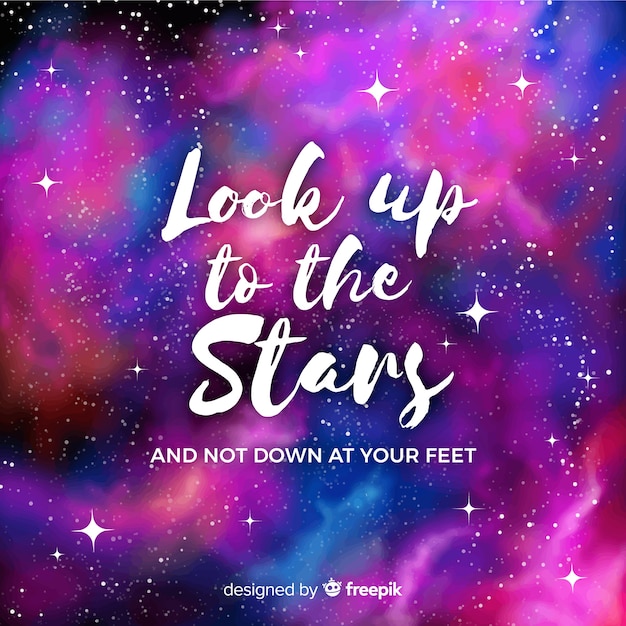 Free vector modern space background with quote