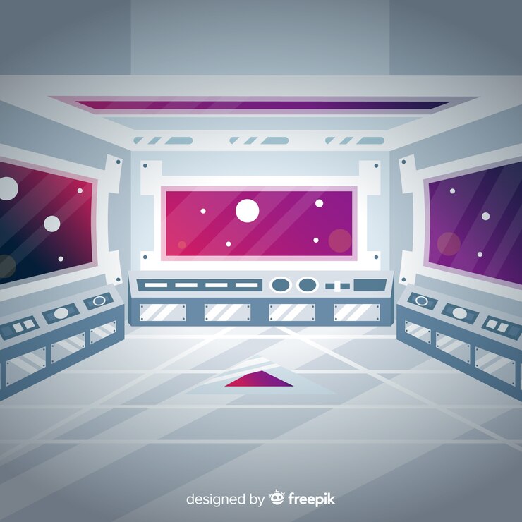 Free Vector modern spaceship background