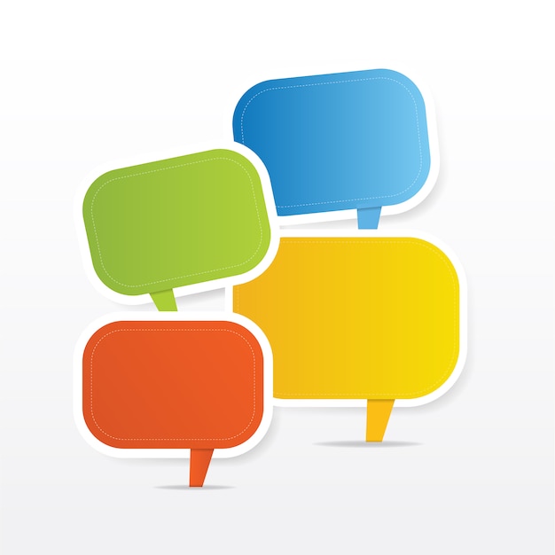 Modern speech bubbles in different colors