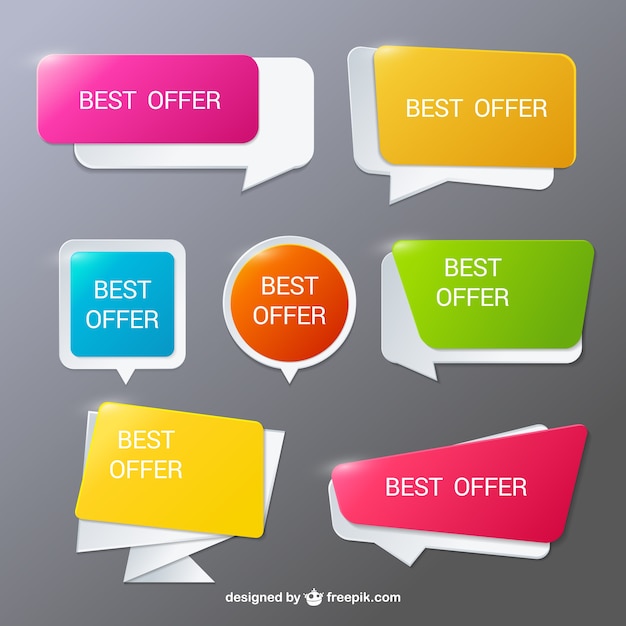 Free vector modern speech bubbles for offers