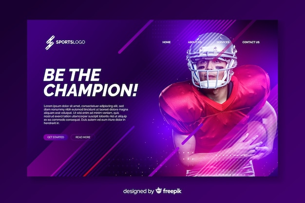 Free vector modern sport landing page