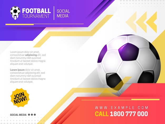 Modern sports banner with purple and red theme