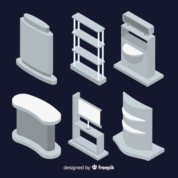 Free vector modern stand collection with isometric view