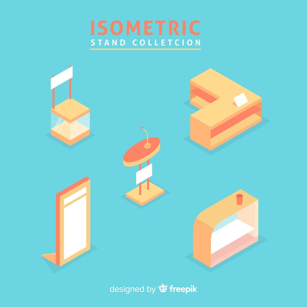 Modern stand collection with isometric view