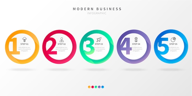 Infographic moderno di punto di affari con i numeri