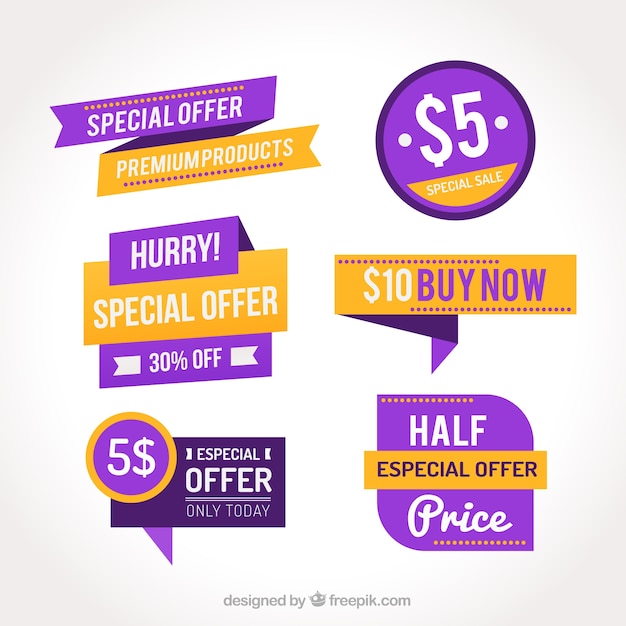 Special Prices Modern Stickers Vector Set – Free Vector Download