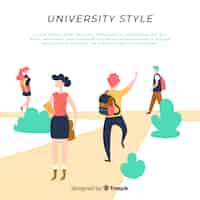 Free vector modern student's life composition with flat design