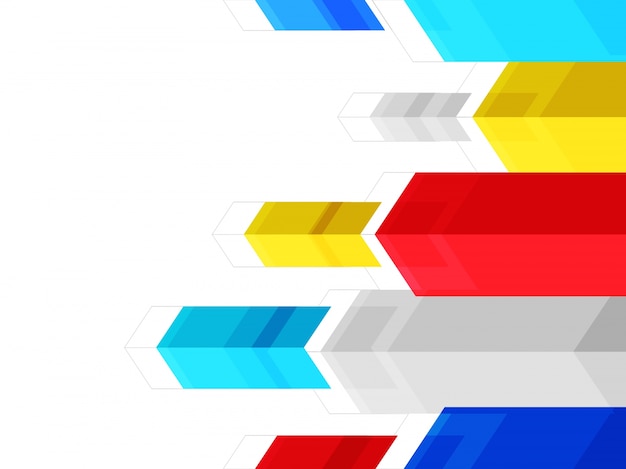 Modern style abstraction with composition, colorful arrows.